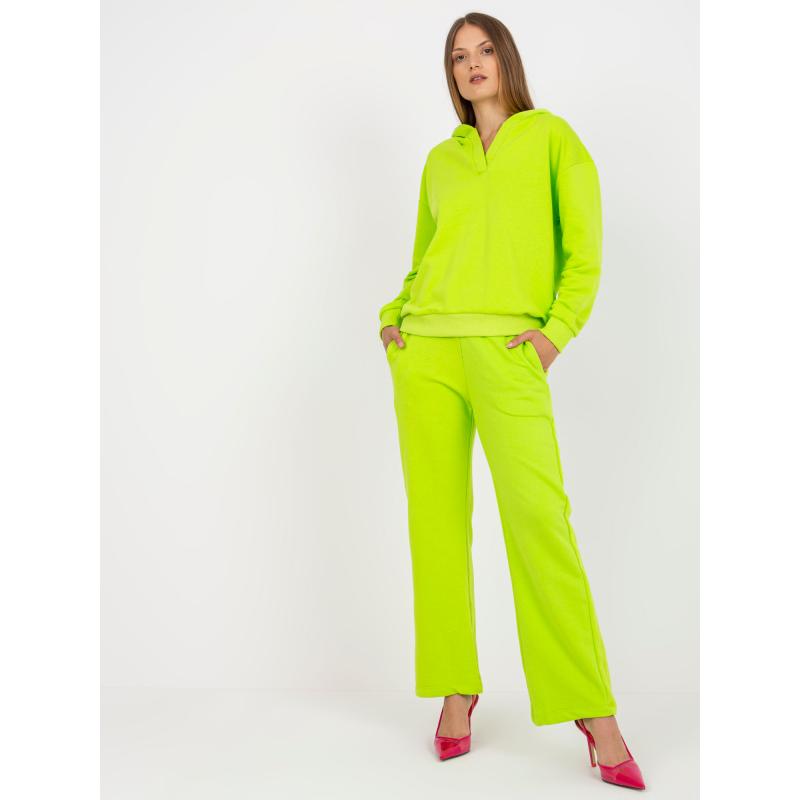 Női szett kapucnis pulóverrel BASIC lime zöld
