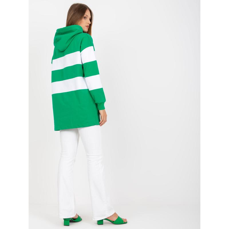 Dámská mikina s výšivkou RUE PARIS zeleno-bílá 