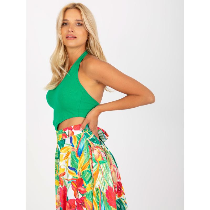 Női hát nélküli csíkos top RUE PARIS zöld