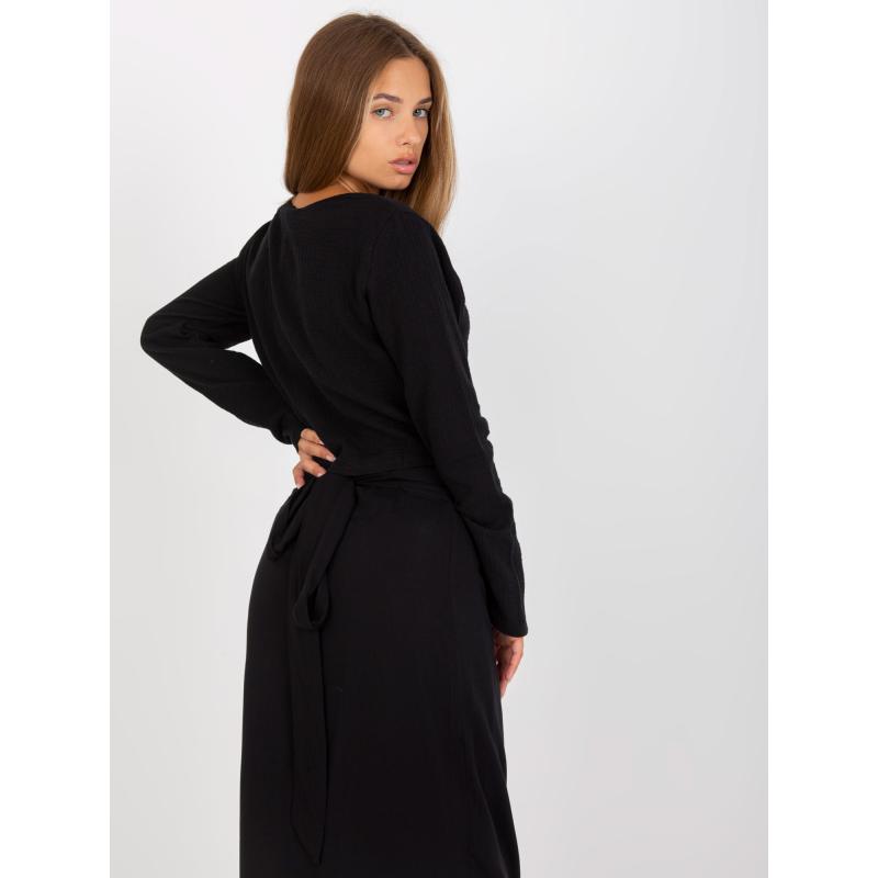 Női muszlin blúz SUBLEVEL fekete