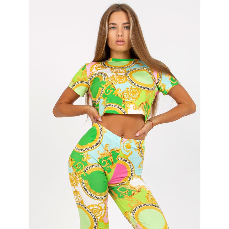 Dámská souprava vypasovaná s potisky HARRIET světle zelená 