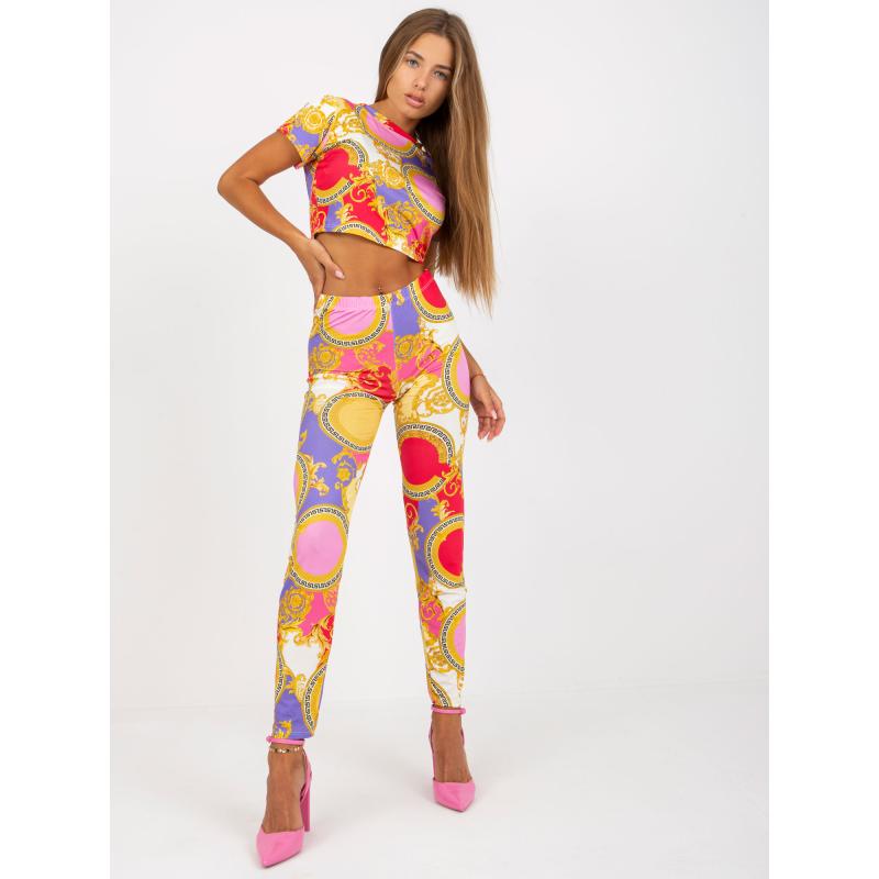 Dámský set s topem vzorovaný ležérní BELA růžový  