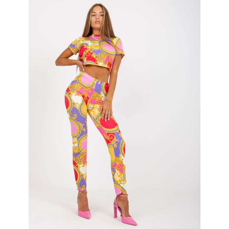 Dámský set s topem vzorovaný ležérní BELA růžový  