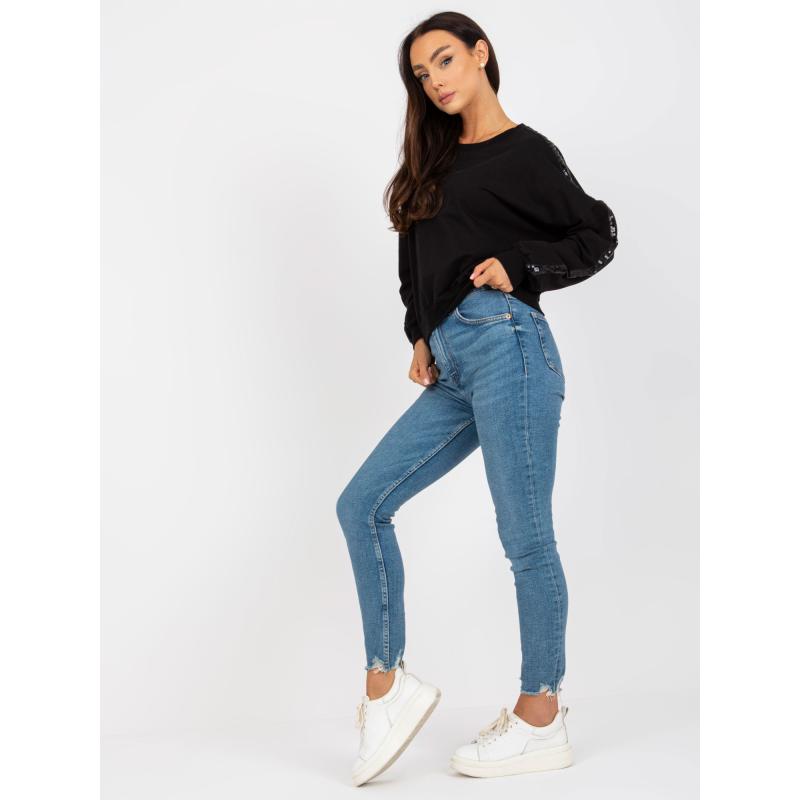 Női kapucnis pulóver RUE PARIS fekete