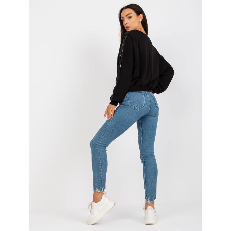 Női kapucnis pulóver RUE PARIS fekete