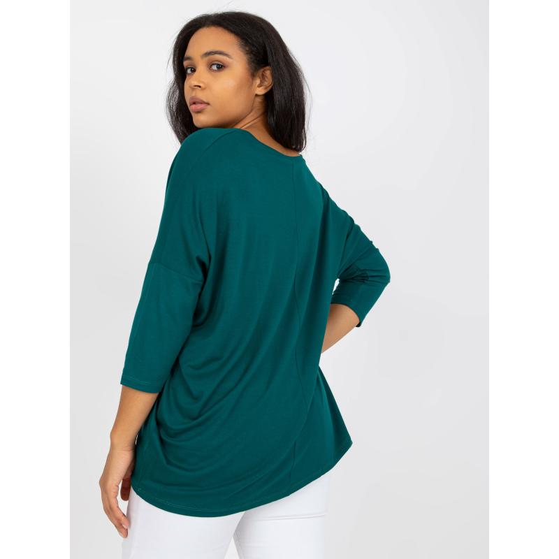 Dámská halenka z viskózy hladká plus size MARTINE tmavě zelená  