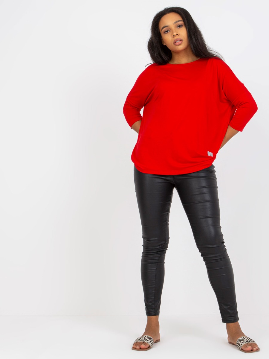Női plus size pamut blúz RAE red