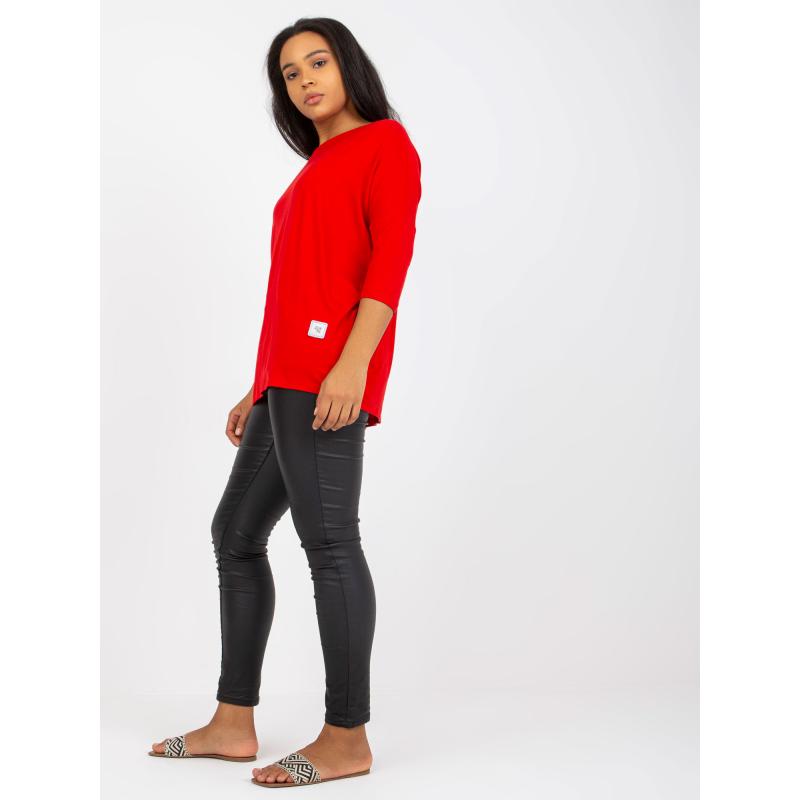 Női plus size pamut blúz RAE red