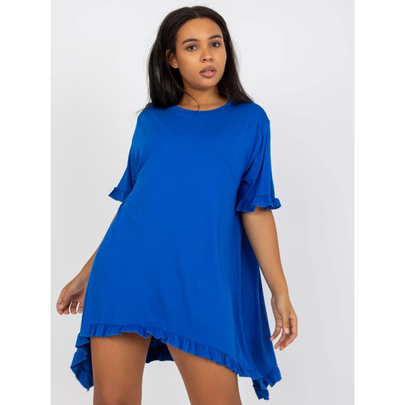 Női mini plus size fodros ruha MANFRED tengerészkék