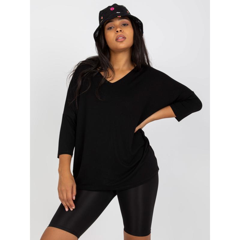 Dámská halenka plus size s 3/4 rukávy CYRIA černá 