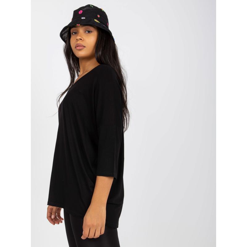 Dámská halenka plus size s 3/4 rukávy CYRIA černá 