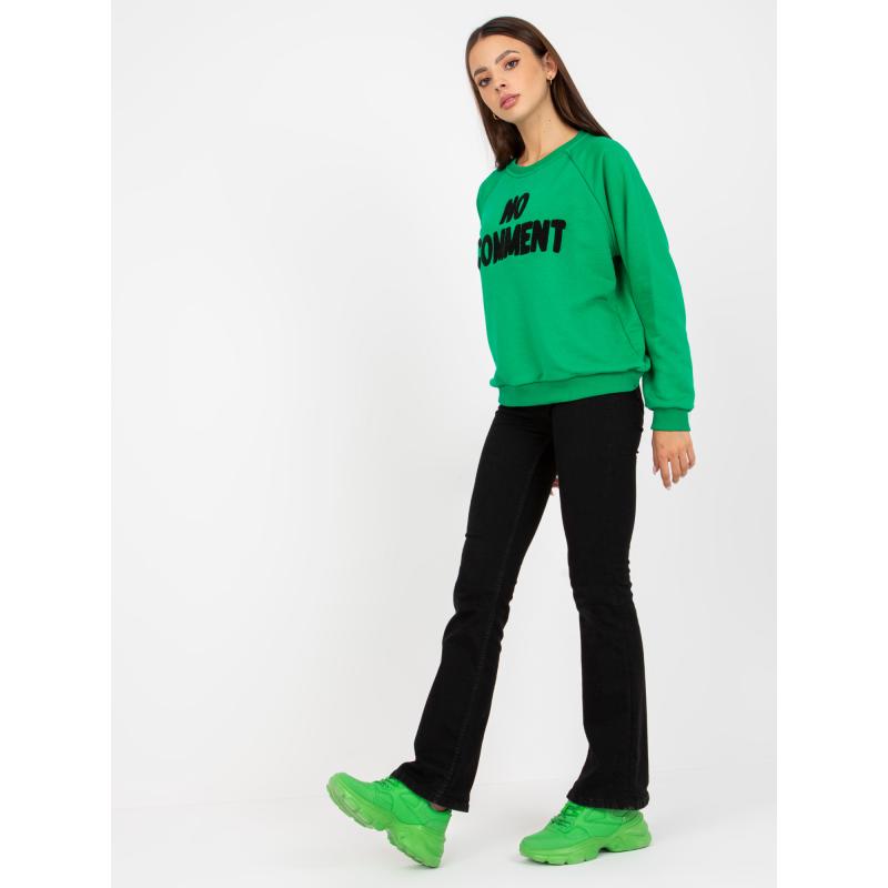 Dámská mikina s kapucí bavlněná RUE PARIS zelená 