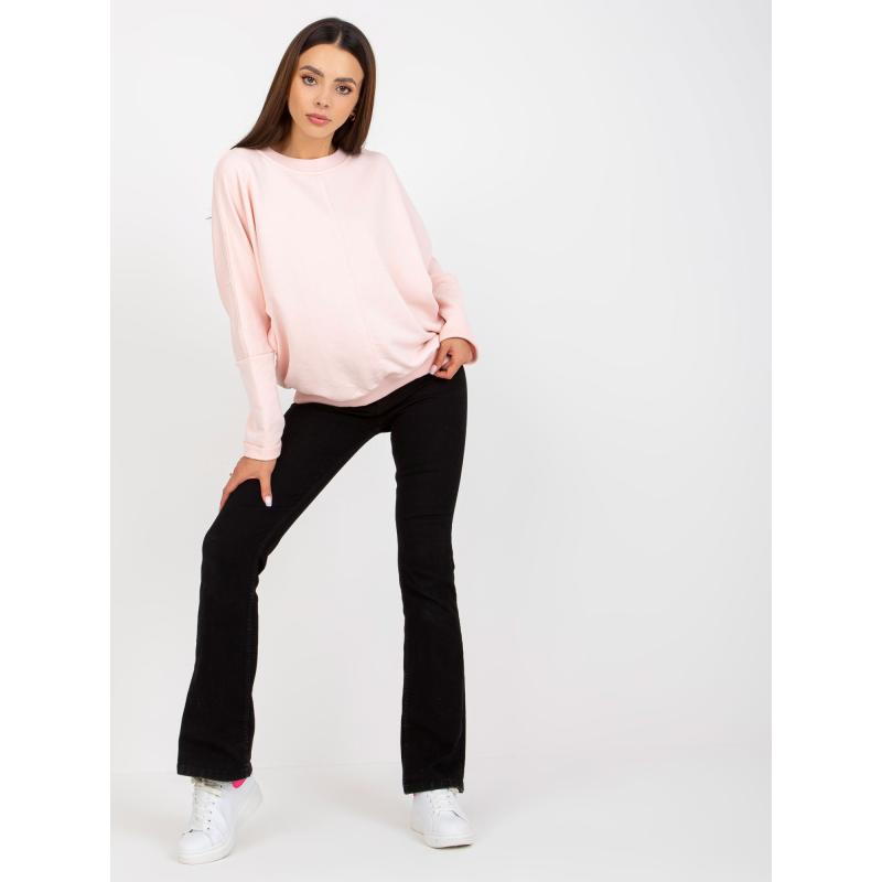 Női oversize basic blúz RUE PARIS világos rózsaszínű