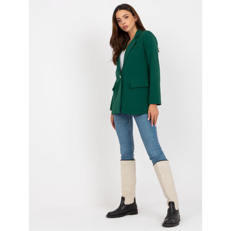 Dámské sako VERACRUZ s knoflíky tmavě zelená 