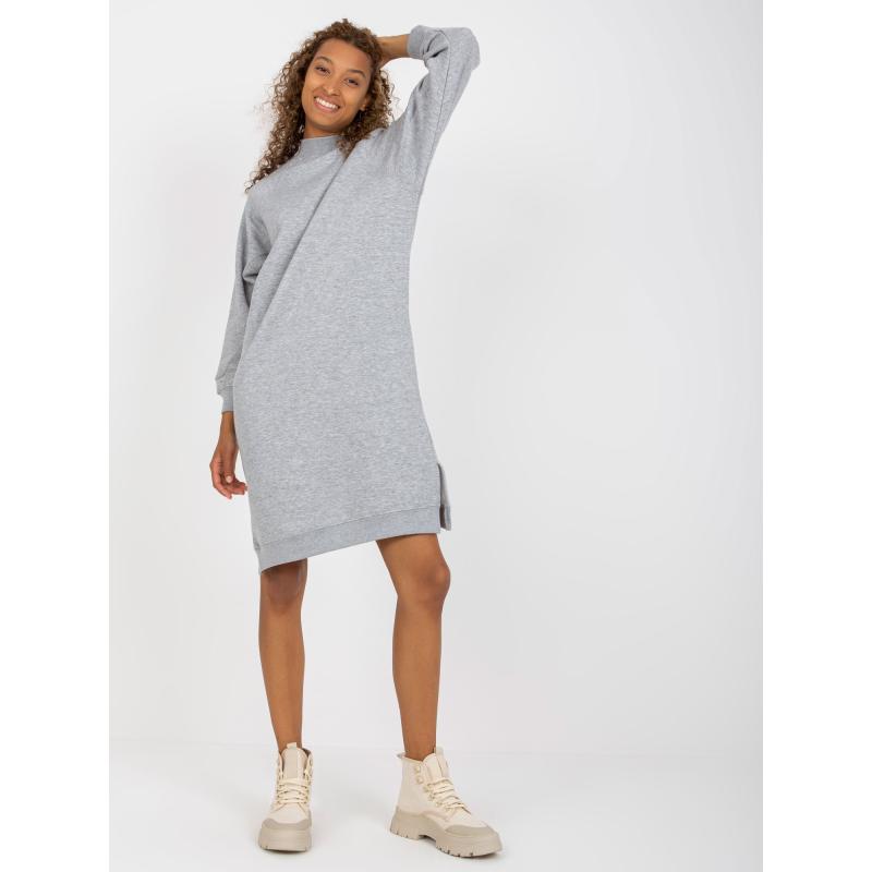 Dámské šaty s rozparky ABIJAH světle šedé 