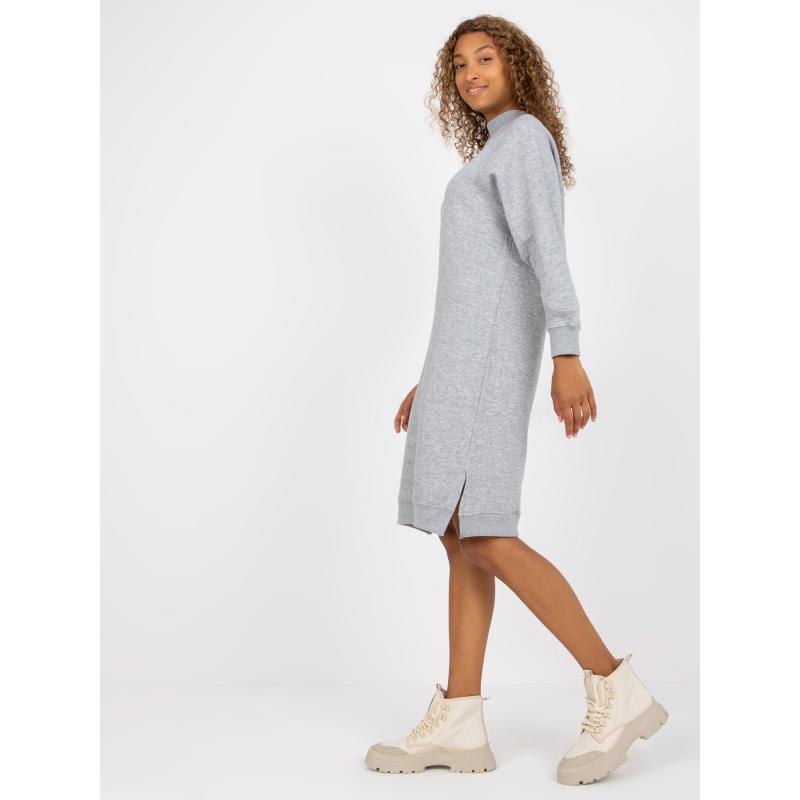 Dámské šaty s rozparky ABIJAH světle šedé 