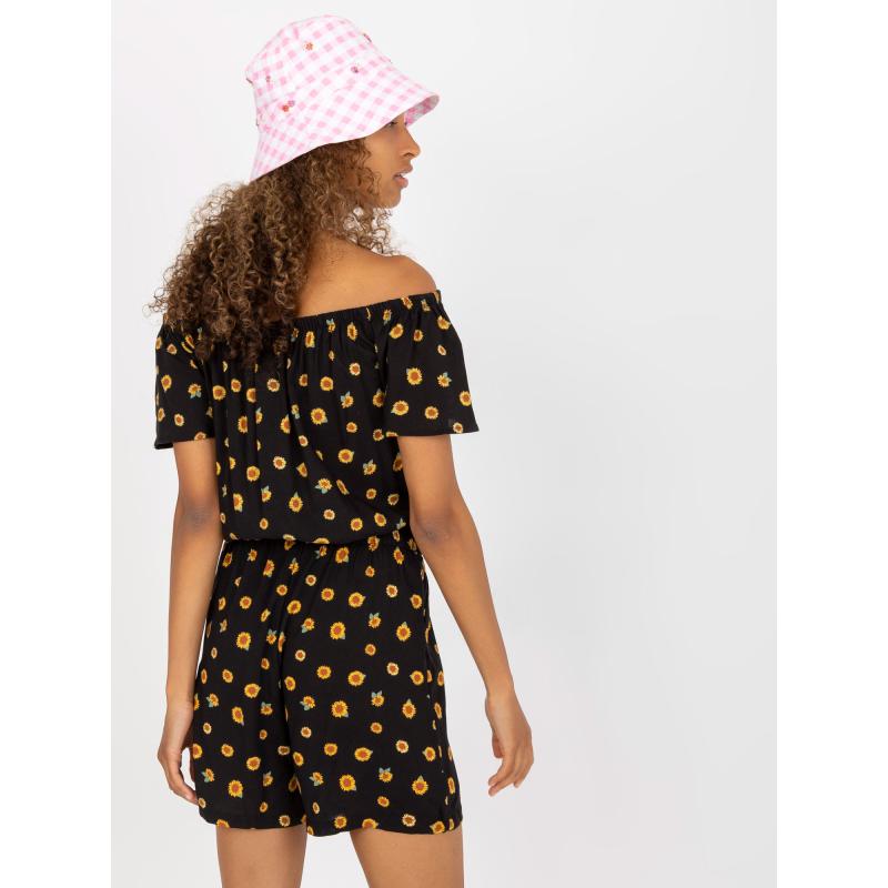 Női csíkos kezeslábas SUBLEVEL fekete