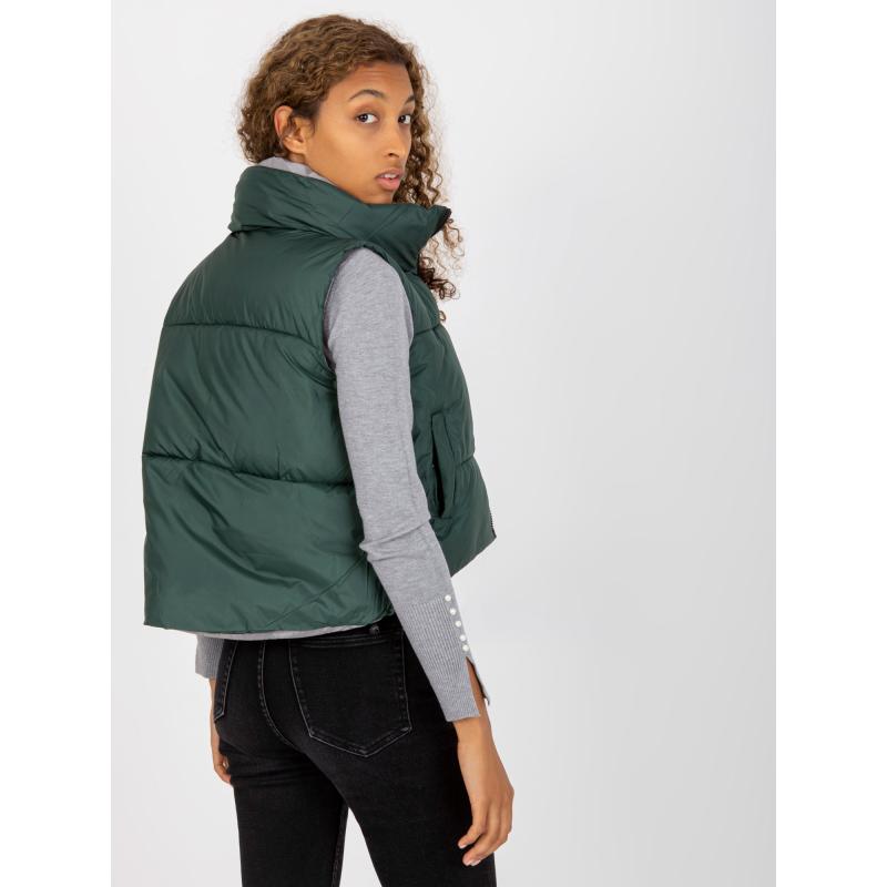 Női steppelt pehelymellény ARCHIE sötétzöld