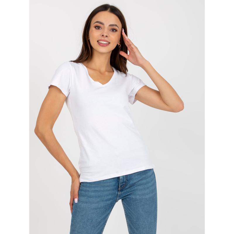 Dámské tričko bílé bavlněné PIERRE jednobarevné  