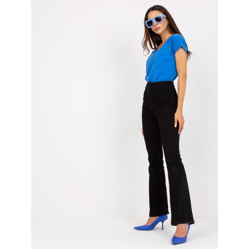 Női pamut póló KITA sötétkék