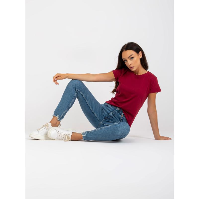 Női kerek nyakú póló RIMON burgundi