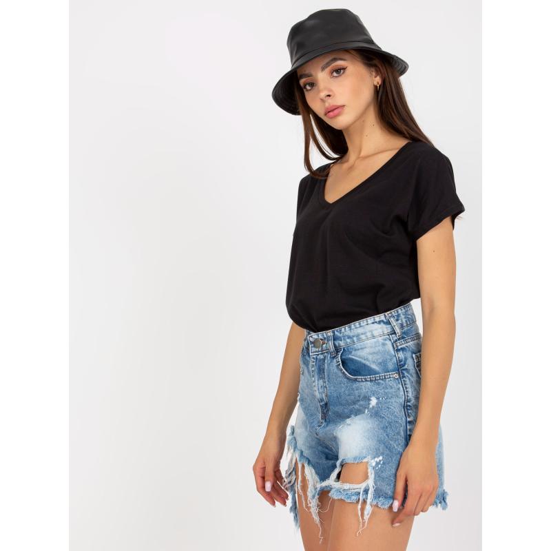 Női pamut póló BASIC fekete