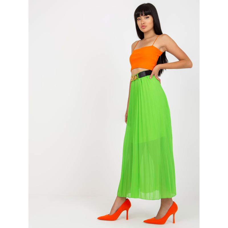 Női pliszírozott maxi szoknya ARIEH világoszöld