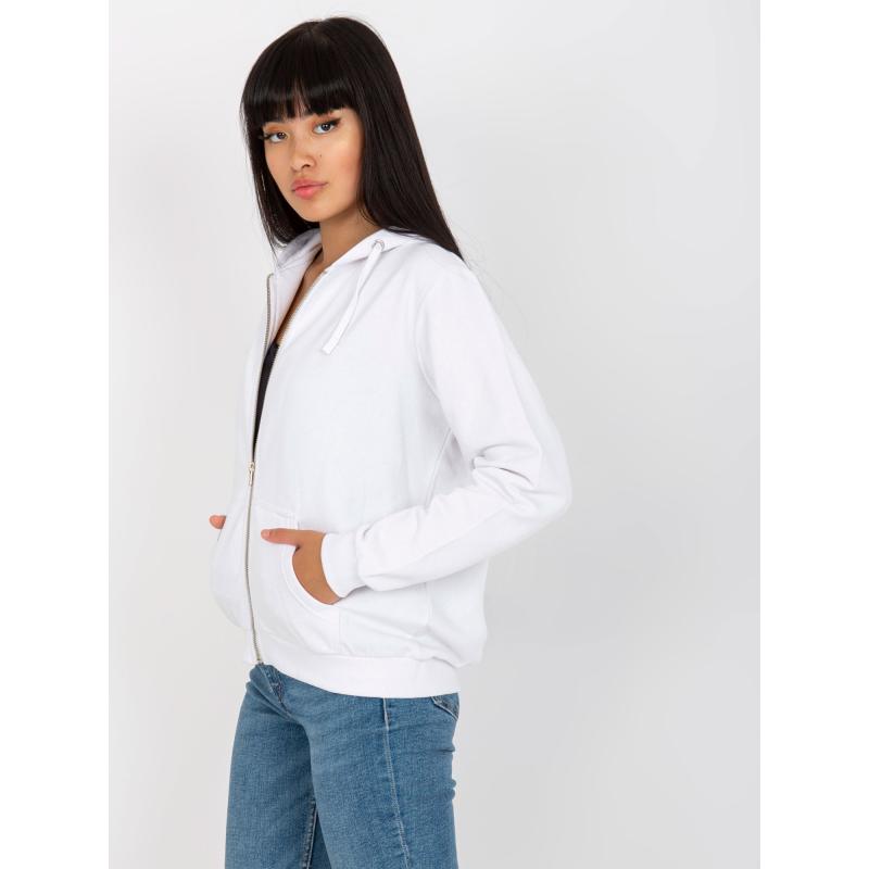 Női OVER zsebes pulóver fehér