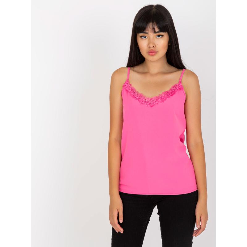 Női felső vékony pántokkal LINES rózsaszín