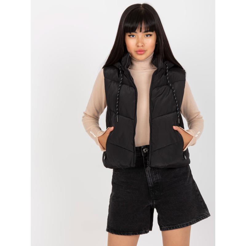 Dámska vesta krátka prešívaná páperová JUBAL čierna