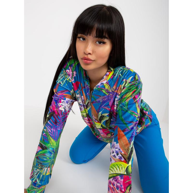 Dámska mikina bomber s potlačou RUE PARIS modrofialová