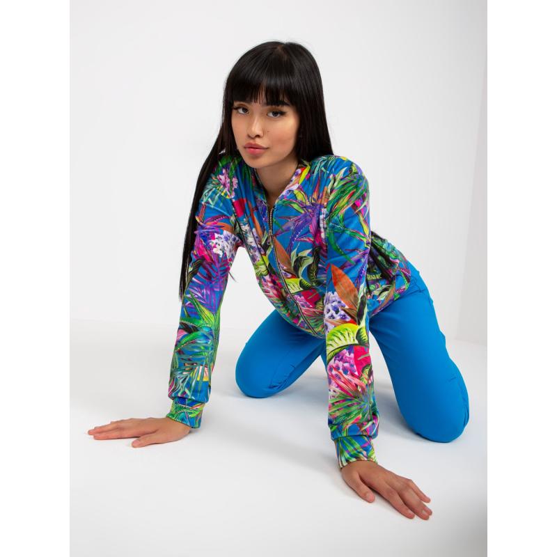 Dámska mikina bomber s potlačou RUE PARIS modrofialová