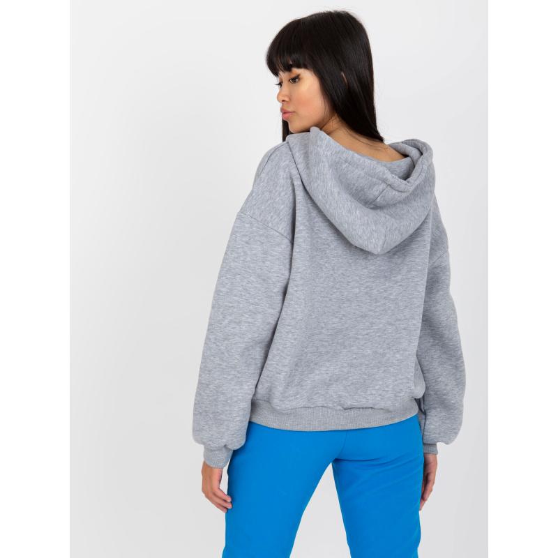 Női V-nyakú alap pulóver LIVA szürke