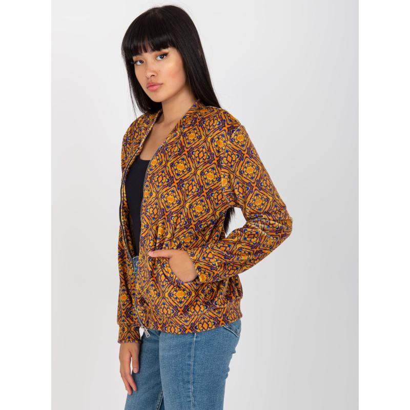 Női bomber pulóver RUE PARIS sötétsárga