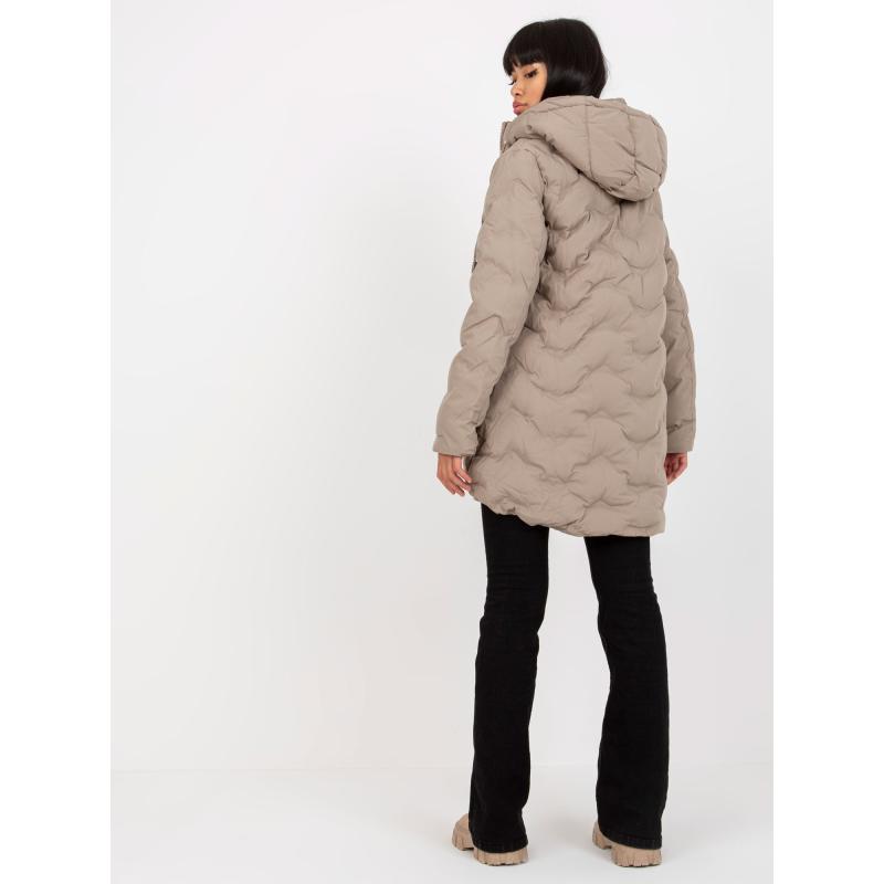 Dámská bunda s kapucí péřová zimní SHUO béžová  