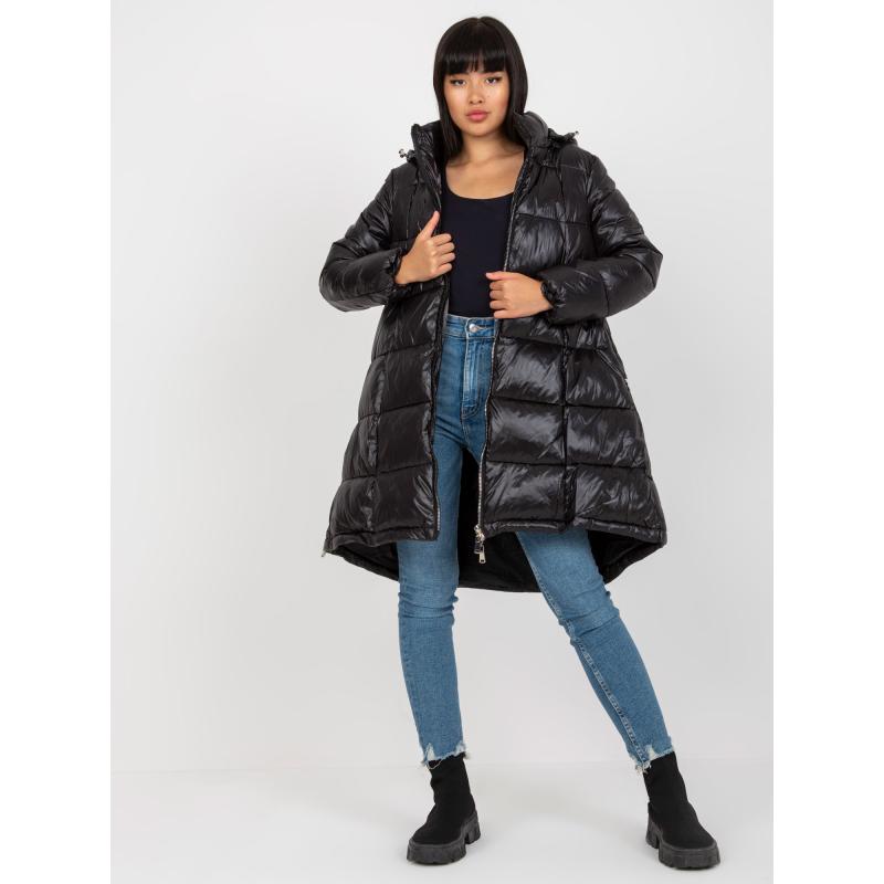 Dámská bunda s kapucí dlouhá zimní MITA černá 
