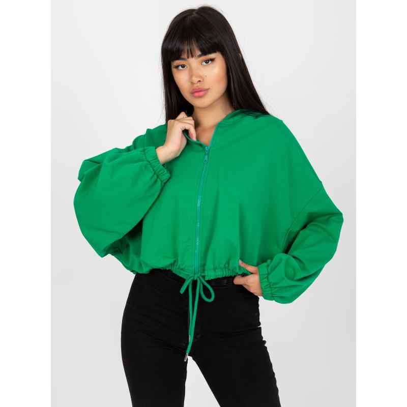 Női kapucnis pulóver RUE PARIS zöld