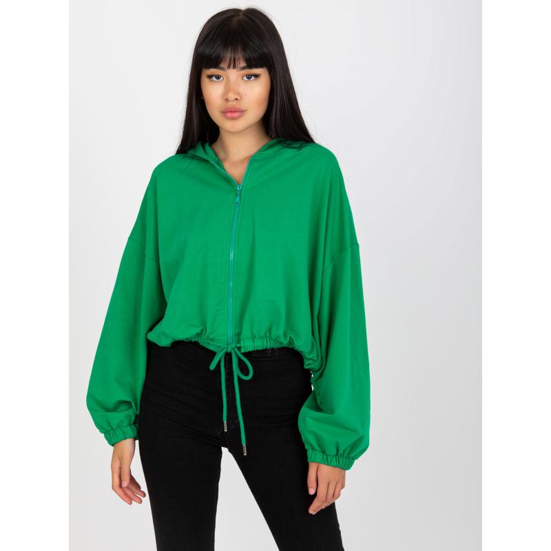 Női kapucnis pulóver RUE PARIS zöld