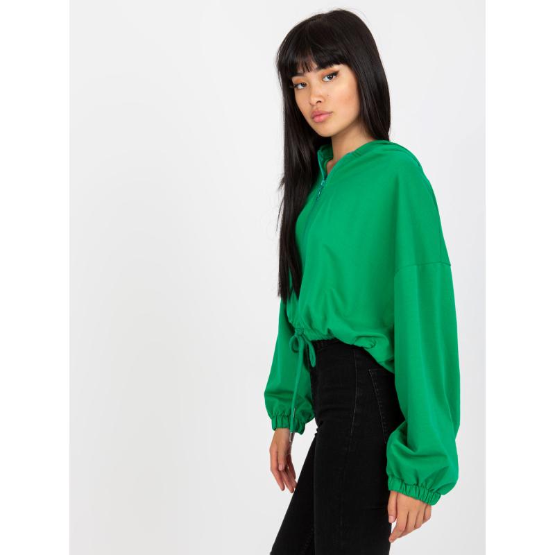 Női kapucnis pulóver RUE PARIS zöld
