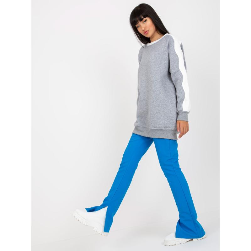 Női tunika RUE PARIS pamut szürke-fehér