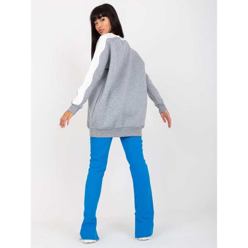 Női tunika RUE PARIS pamut szürke-fehér