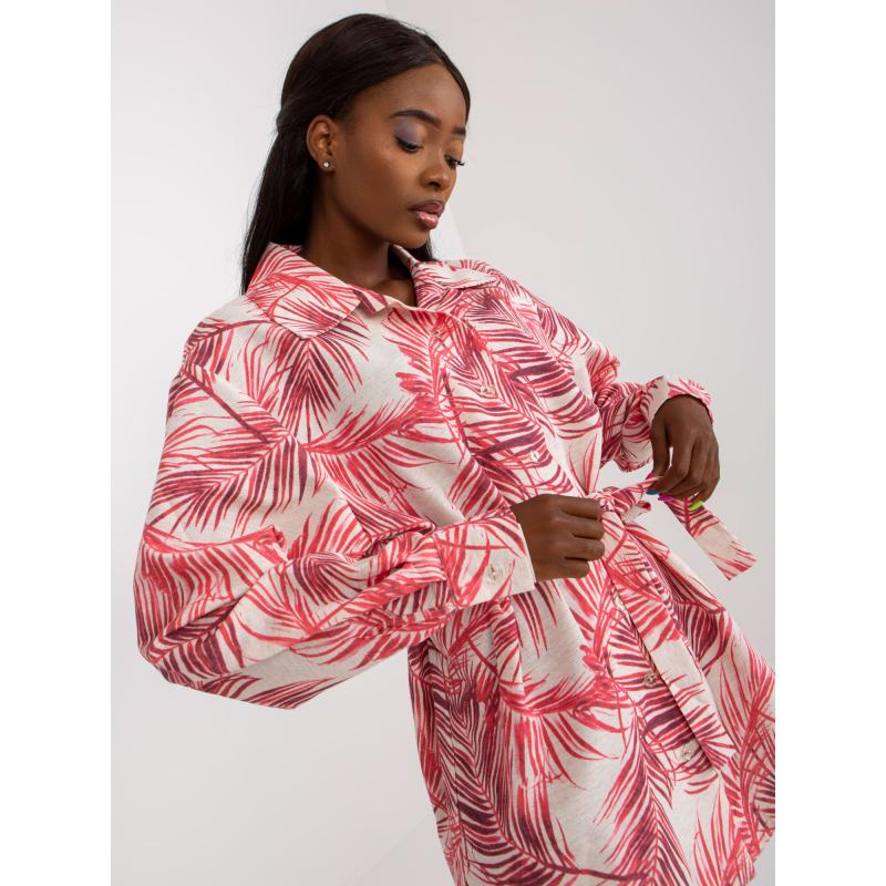 Női EMERY nyomtatott ruha korall és bézs színben