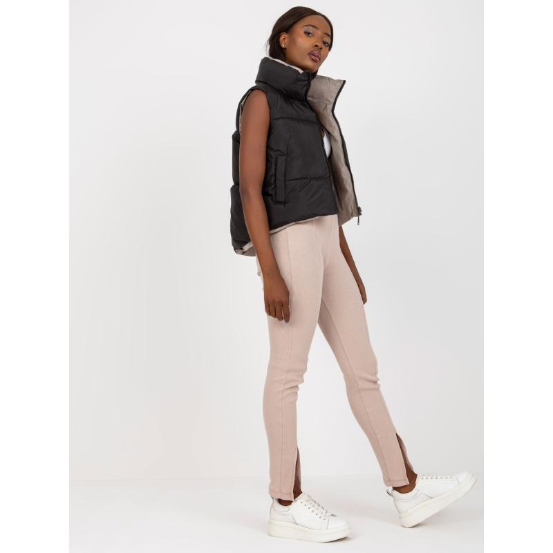 Női fordítható steppelt pehelymellény JULIANA fekete