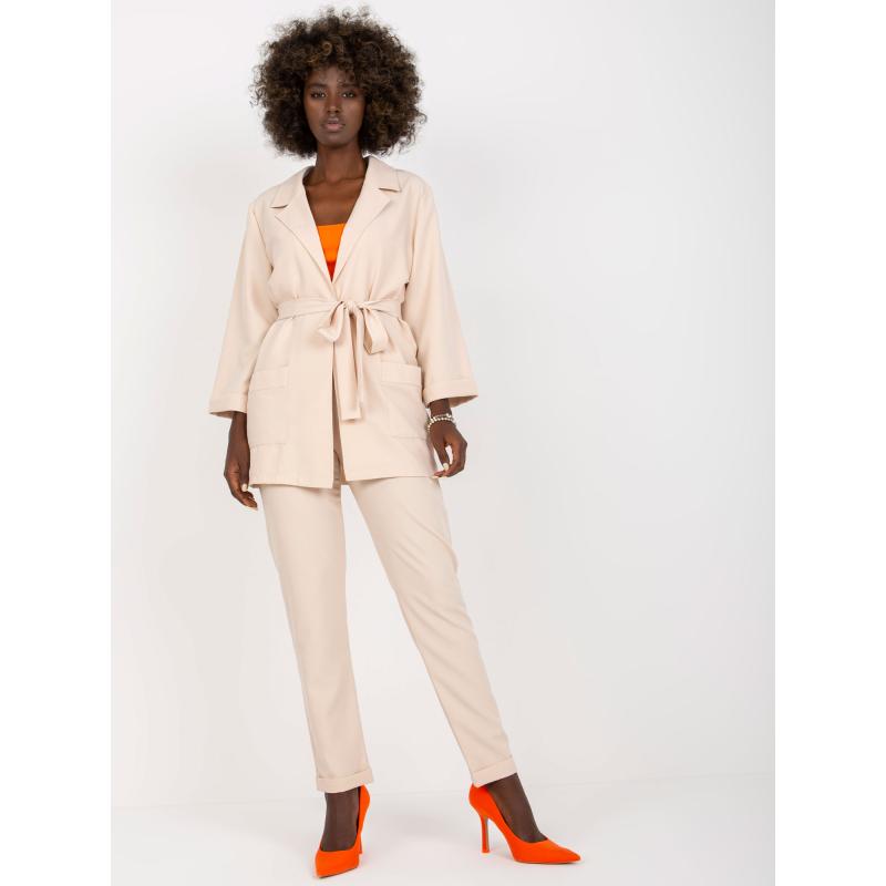 Női szett nyakkendővel JUDITH bézs színű