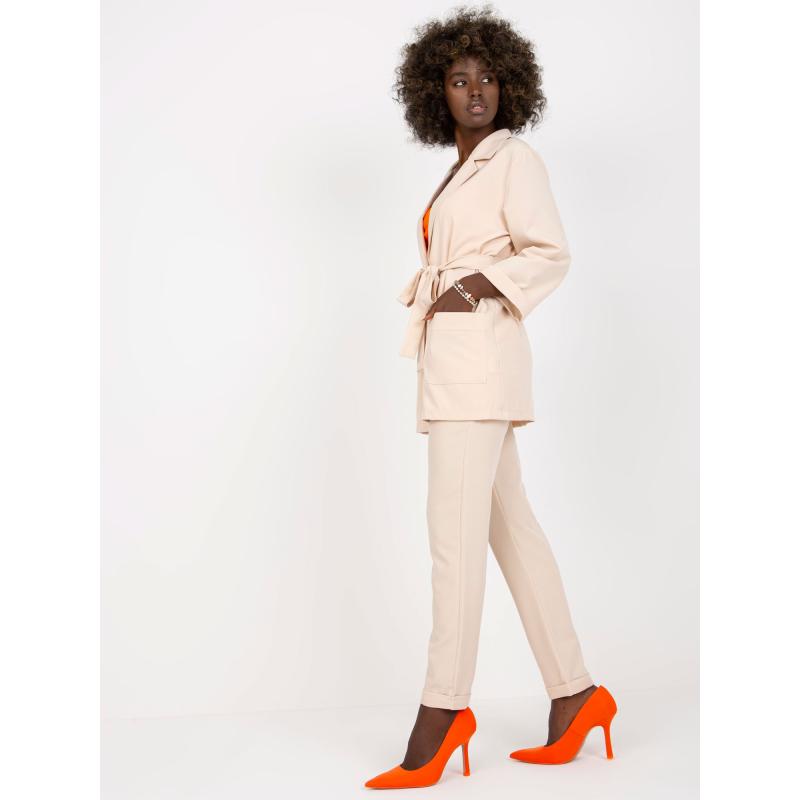 Női szett nyakkendővel JUDITH bézs színű