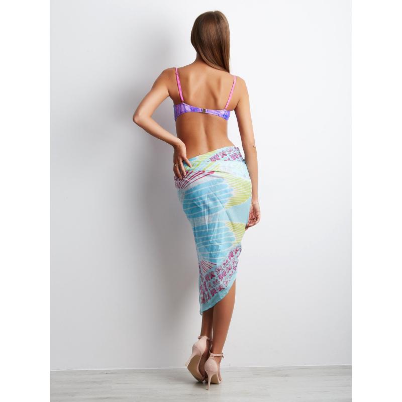 Dámske vzorované pareo svetlomodré