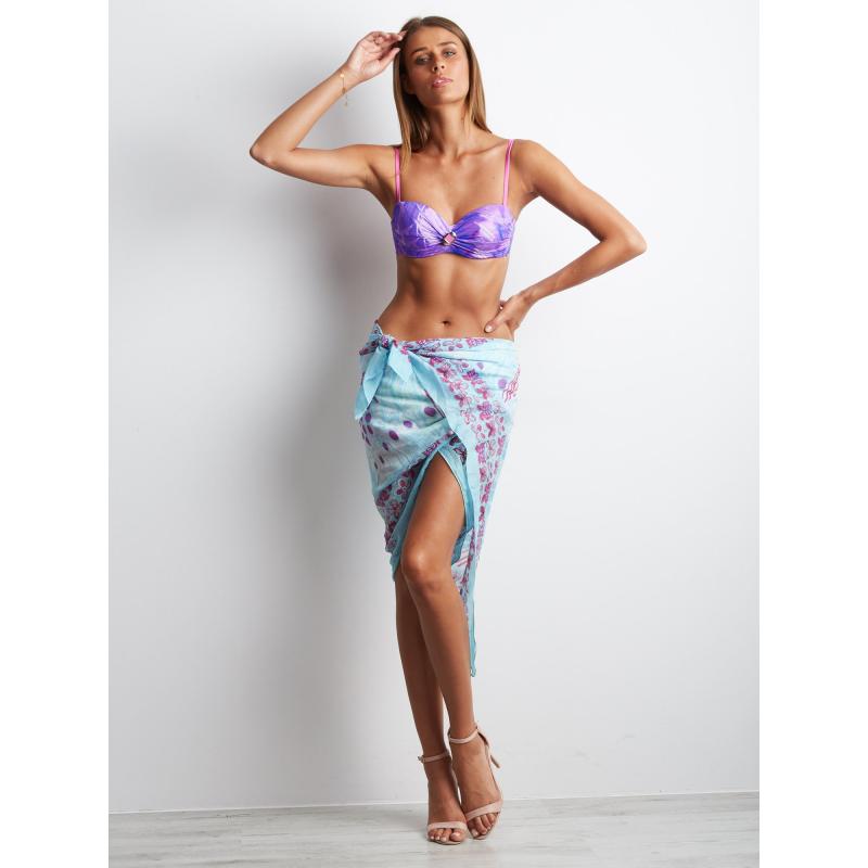 Dámske vzorované pareo svetlomodré