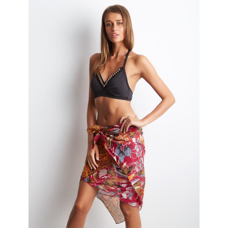Női mintás pareo sötét rózsaszín