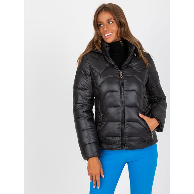 Dámská bunda s kapucí prošívaná přechodná EVE černá  