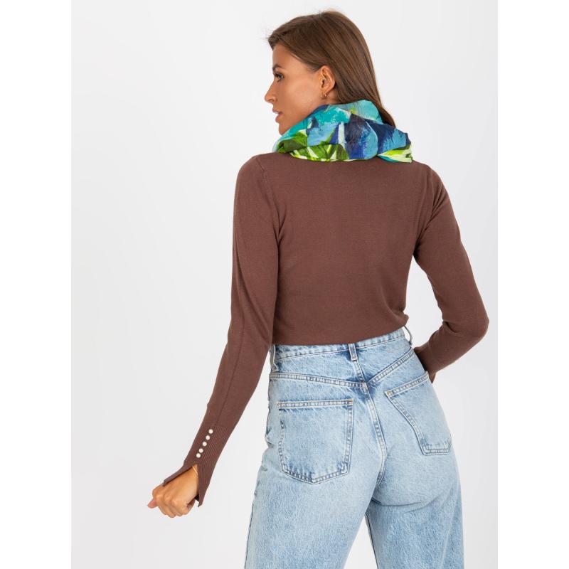 Dámska vzorovaná bavlnená šatka tyrkysová